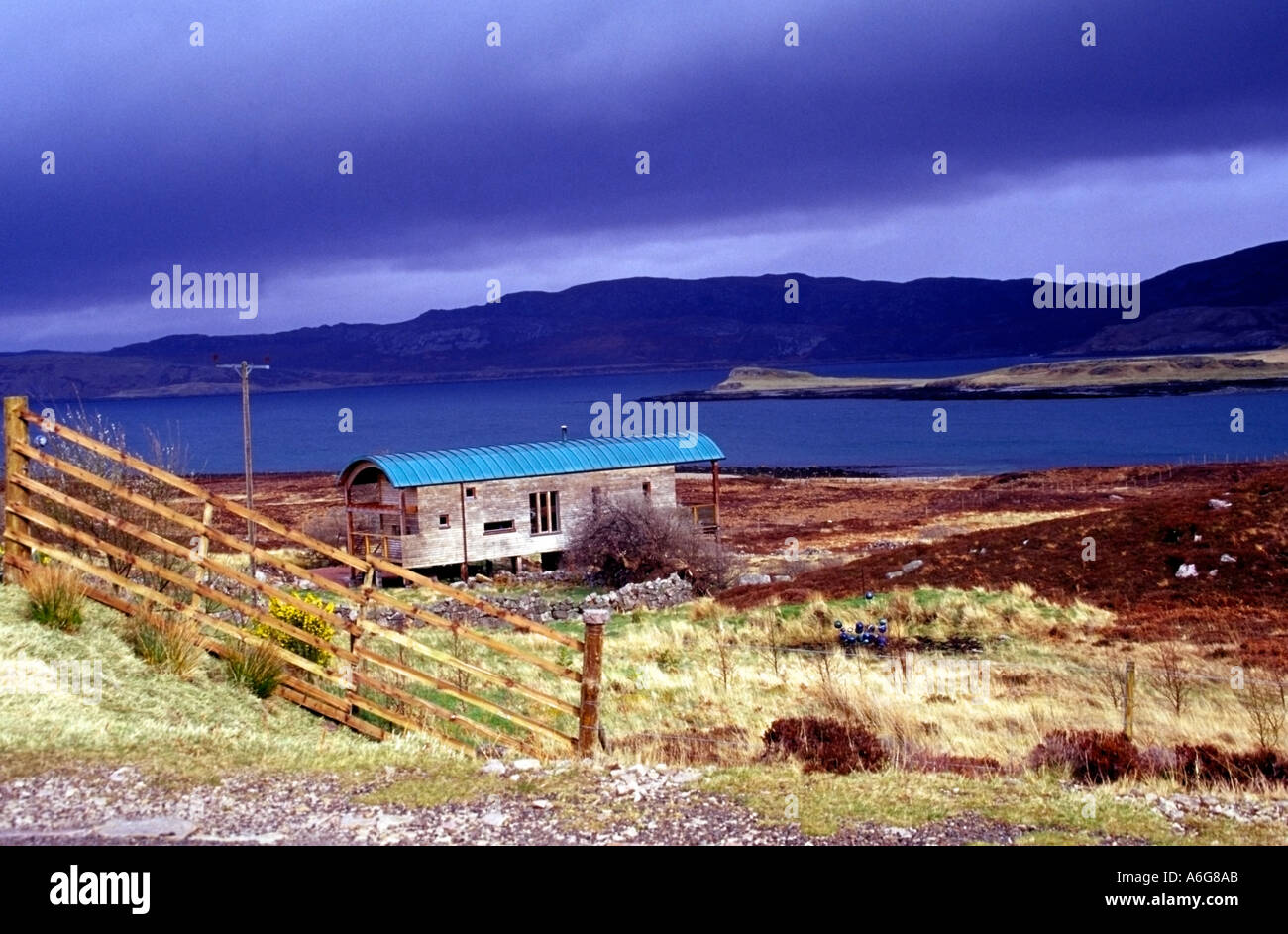 modern architect designed house Loch Eriboll tongue Scotland Stock Photo Alamy