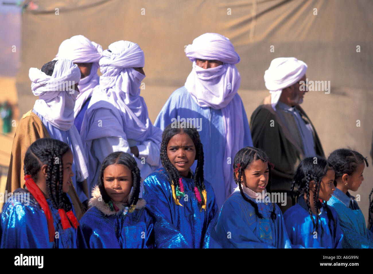 young Tuaregs at the festival of Ghat, Libya Stock Photo