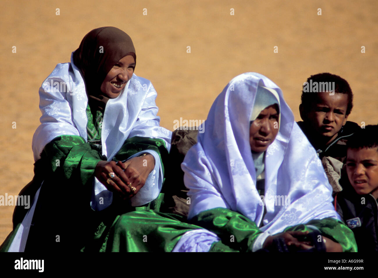 Libyan women in Ghat, Libya Stock Photo