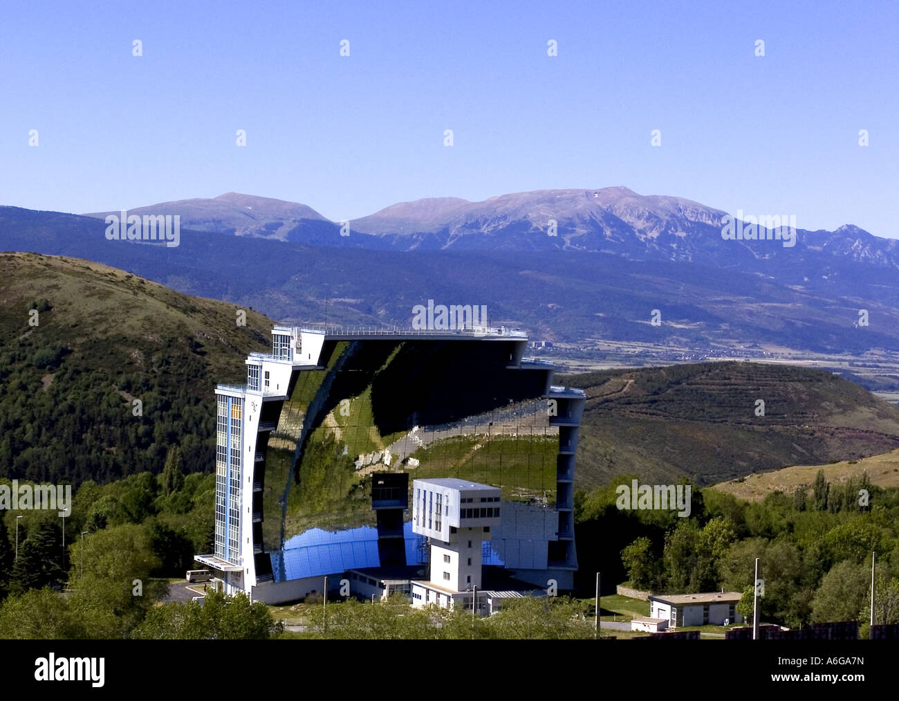 solar thermal collector Font-Romeu, France, Pyrenaeen Stock Photo - Alamy