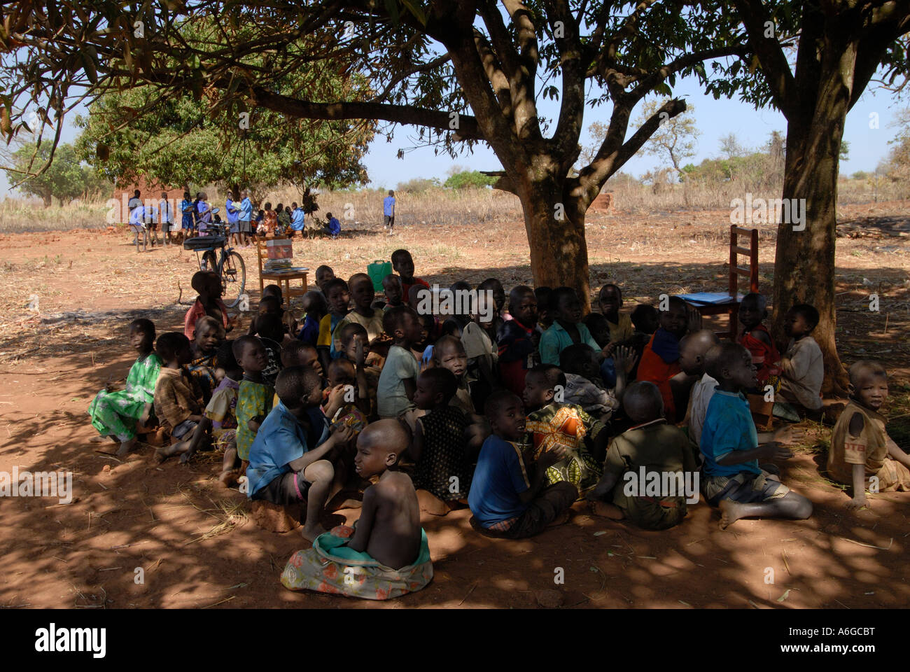 Uganda Lira Primary school under trees Stock Photo