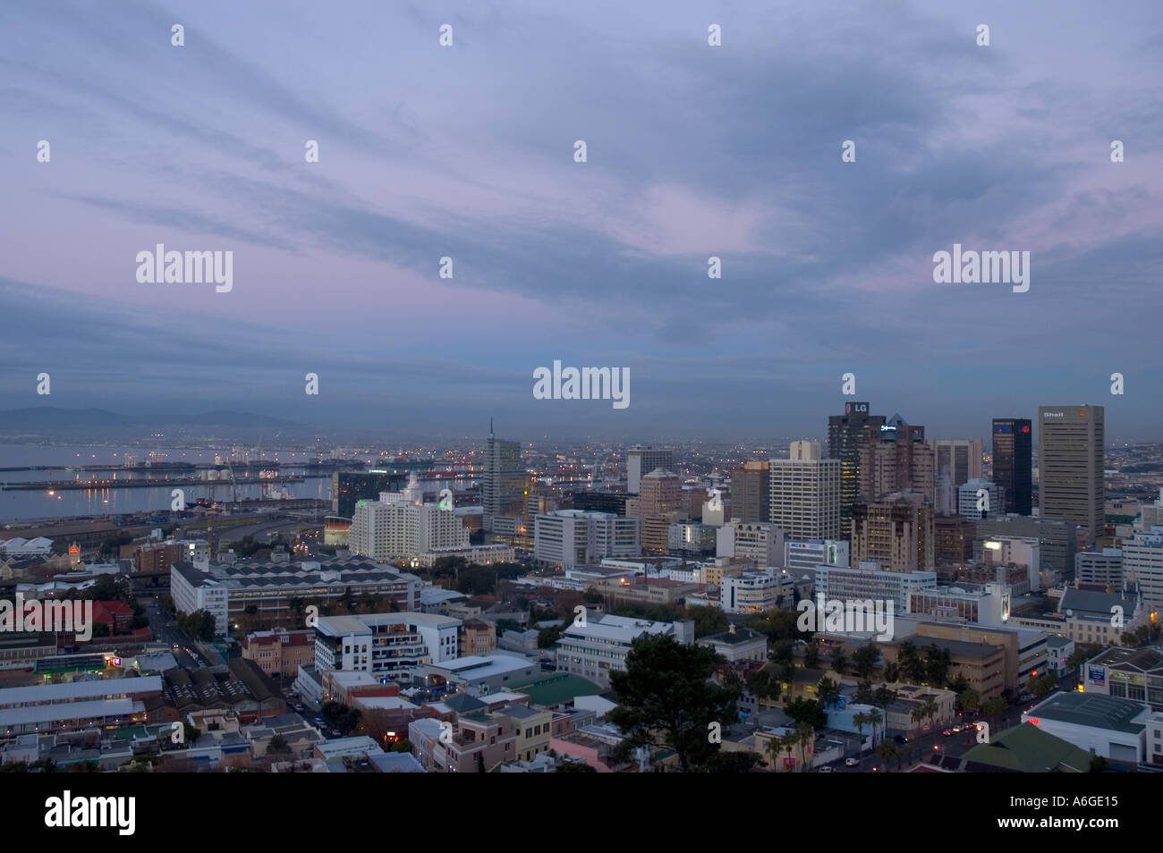South Africa Cape Peninsula Cape Town skyline at dusk Stock Photo - Alamy