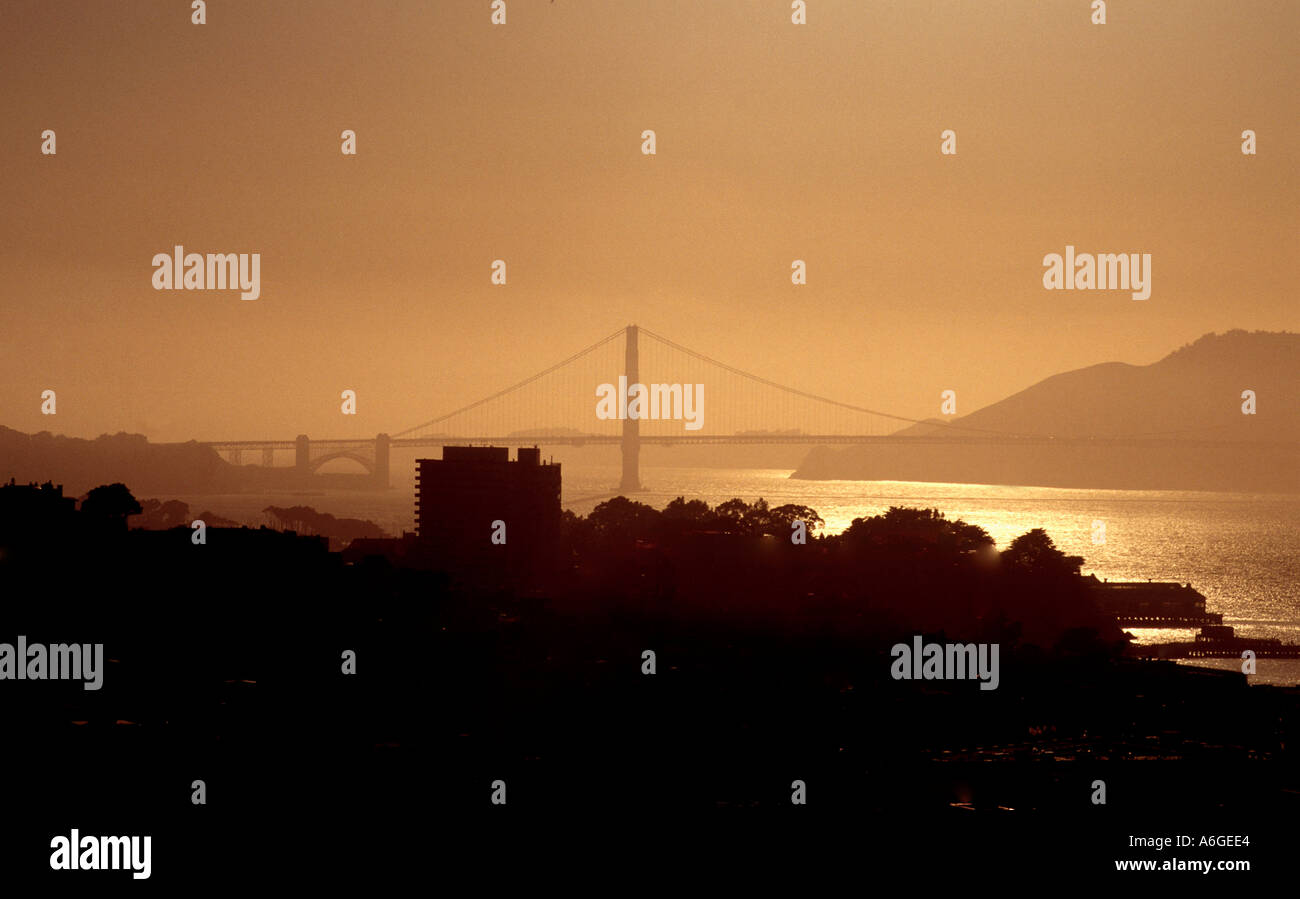 Golden Gate Bridge from Berkeley California CA USA America Stock Photo