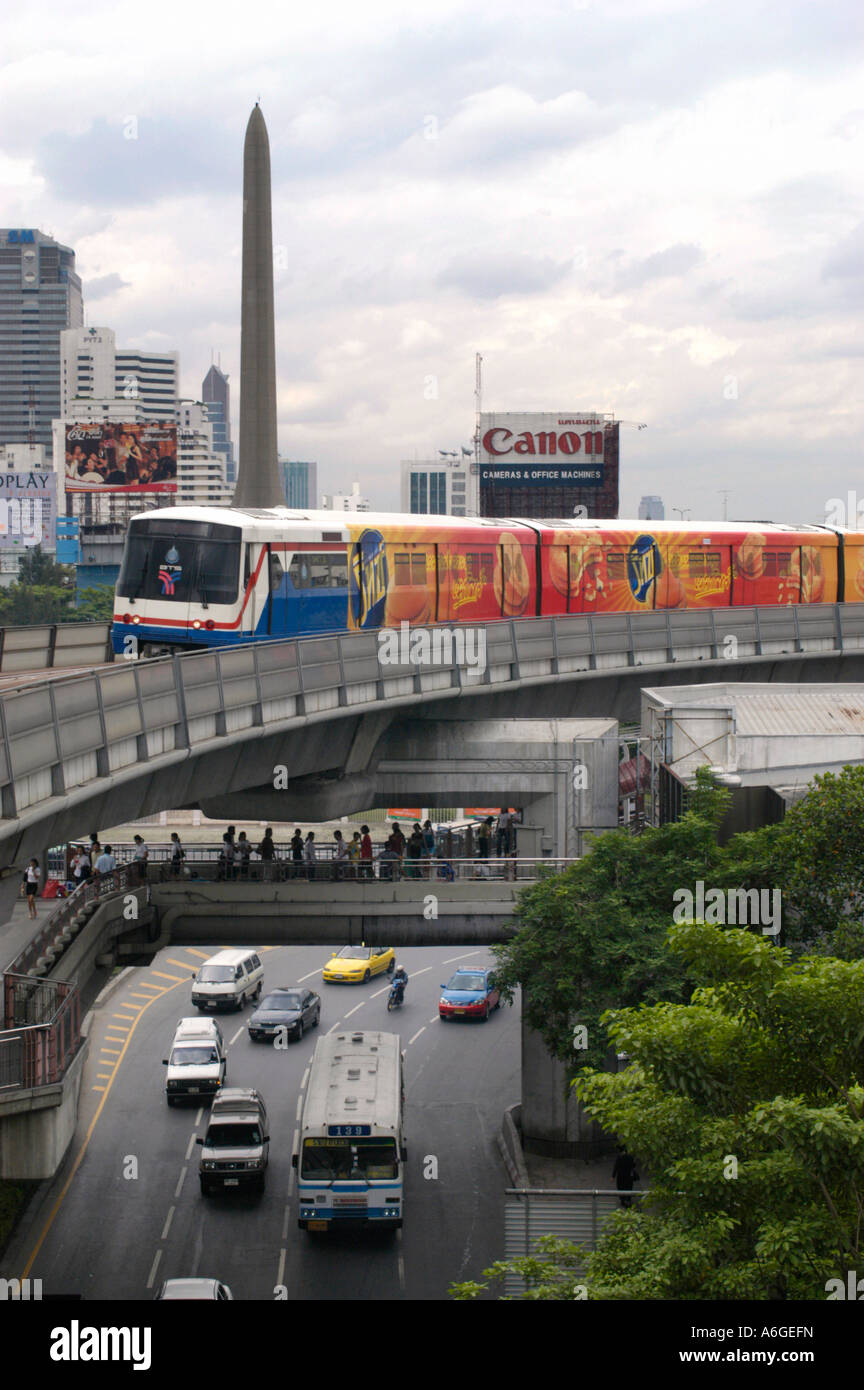 Thailand, Bangkok Skytrain, a rail based mass transit system, Victory ...
