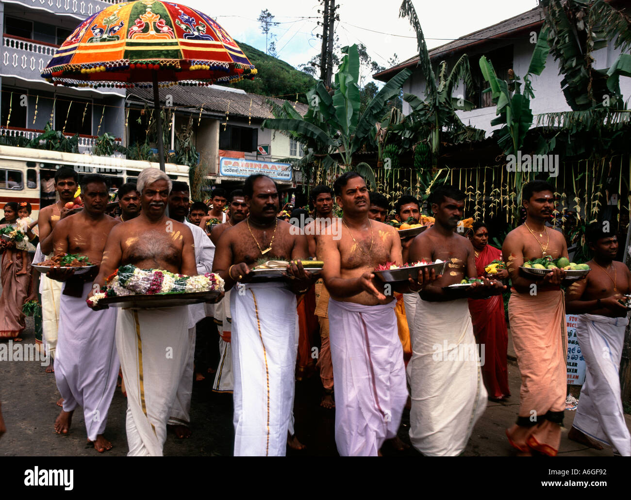 Sri Lanka Tea Country Hatton area Dikoya Hinduist procession with ...