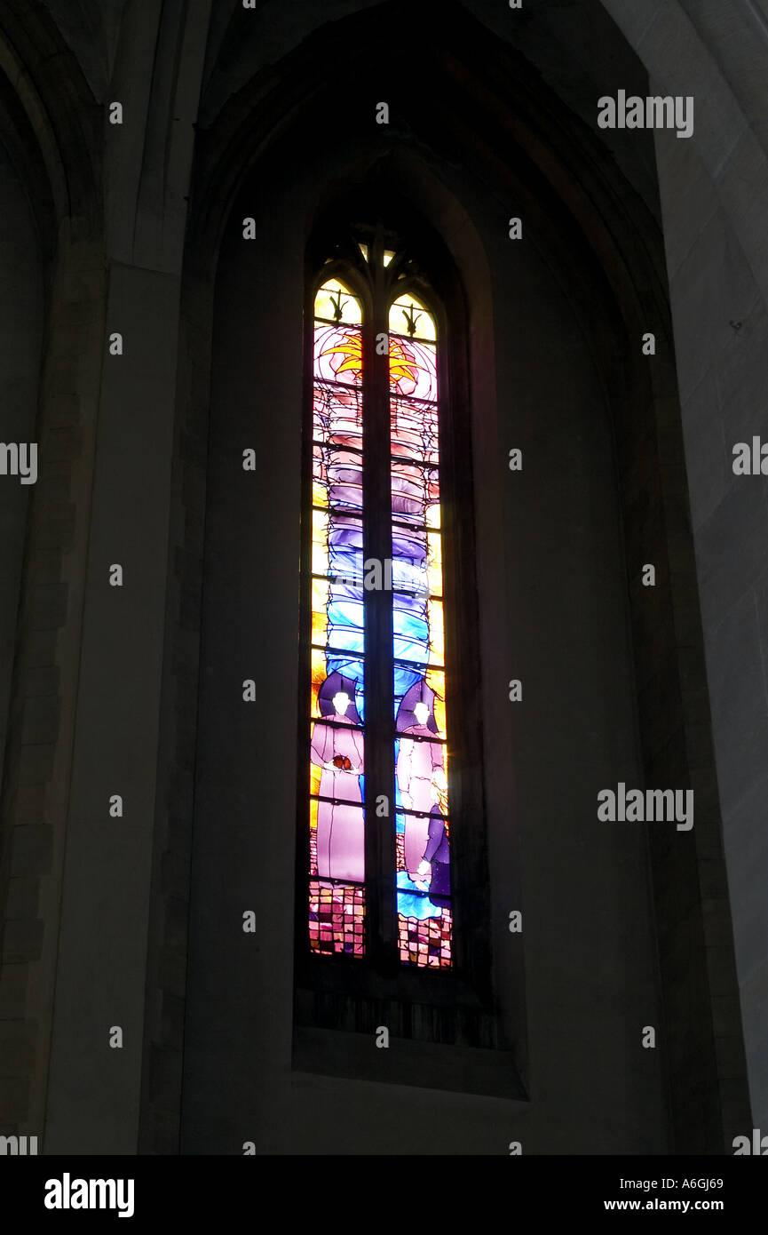 Stained glass window in Guildford Cathedral Guildford Surrey England