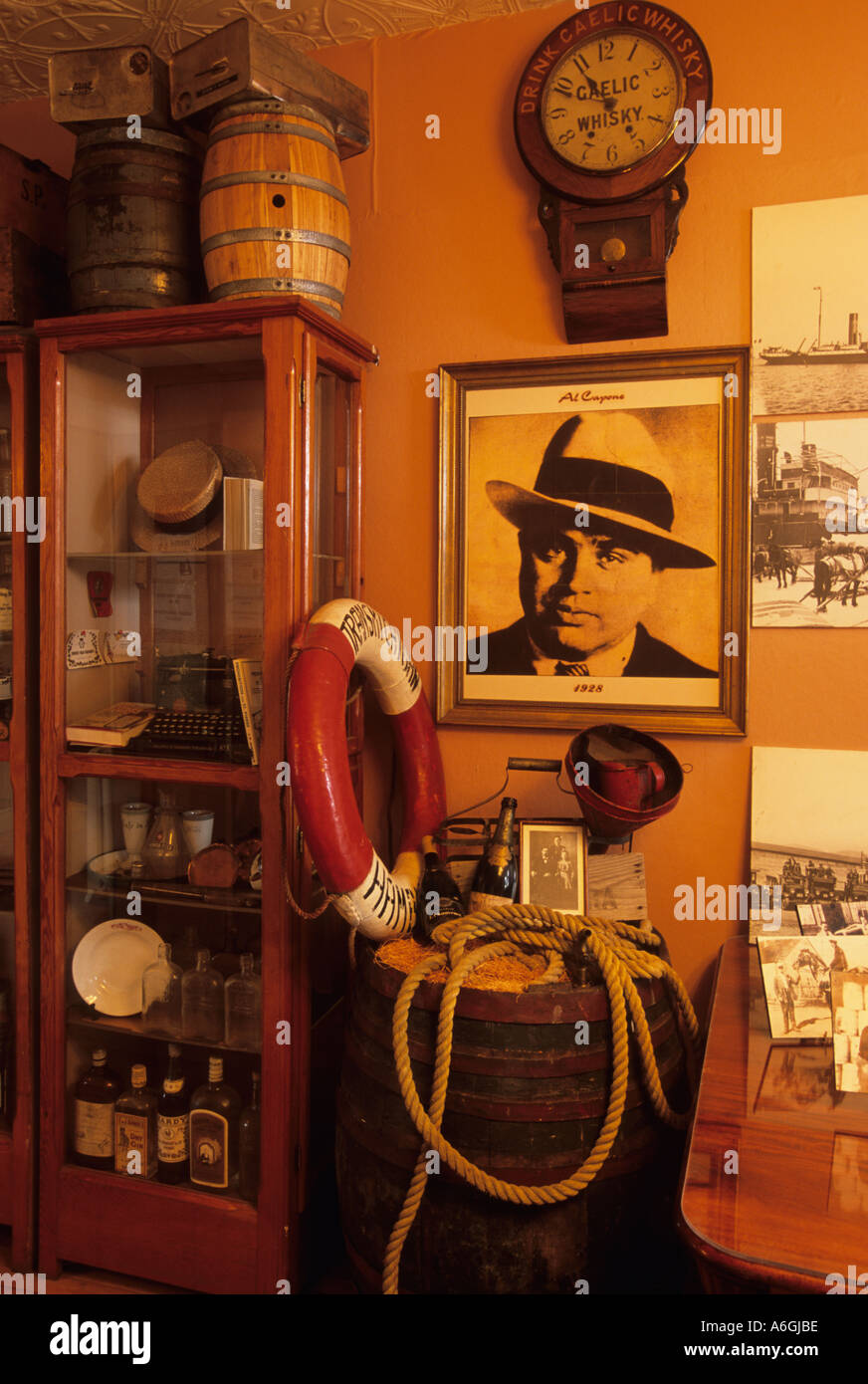 Prohibition exhibit in the Hotel Robert, Saint Pierre, Saint Pierre and