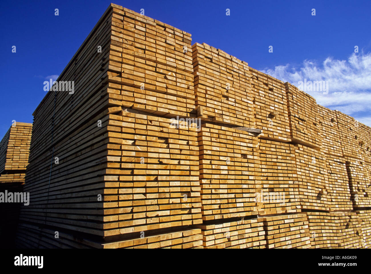 lumber Baker Brook New Brunswick Canada Stock Photo