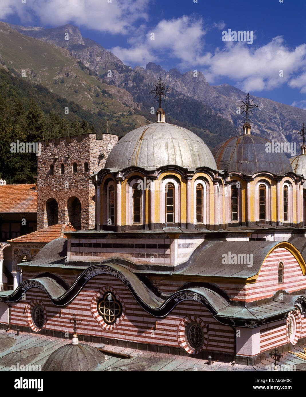 Fire Rila Monastery Rila Monastery set high up in the Rila Mountains dates from the 14th ...