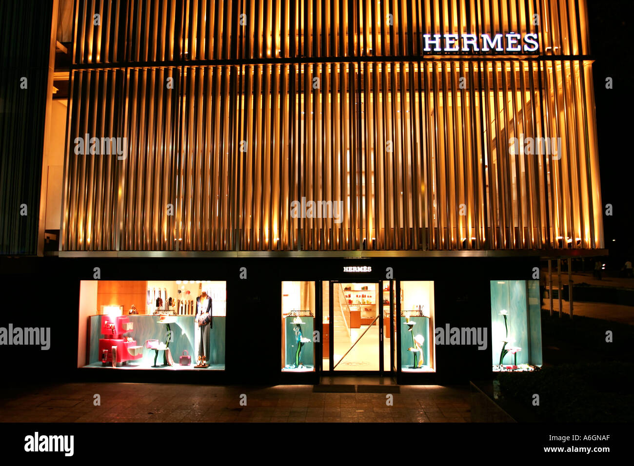 Hermes designer store Orchard Road Singapore Stock Photo
