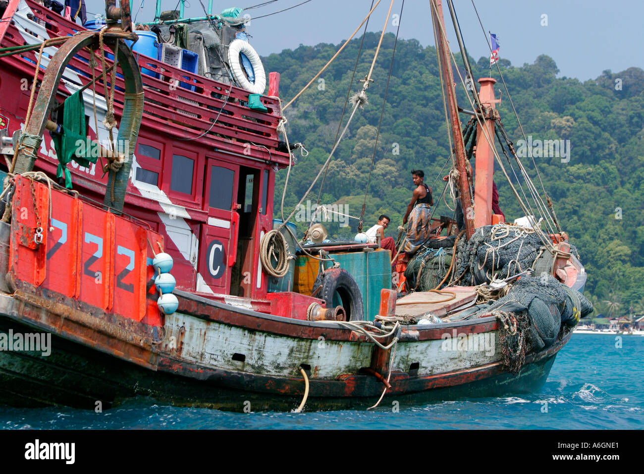 Malaysian fishing boat Perhentian Islands Malaysia Stock Photo Alamy