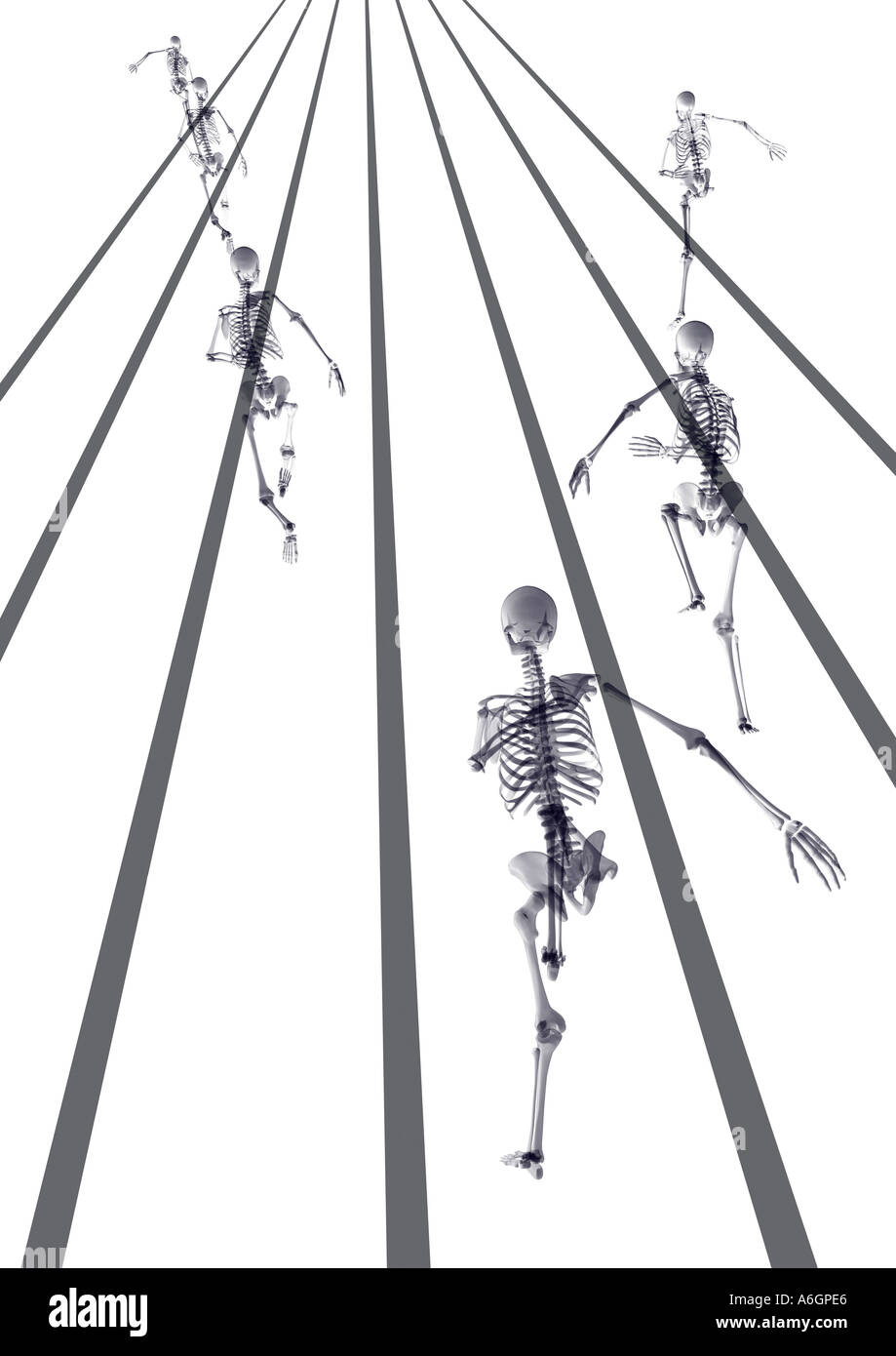 Skeleton Rarcing x ray skeleton race Stock Photo - Alamy