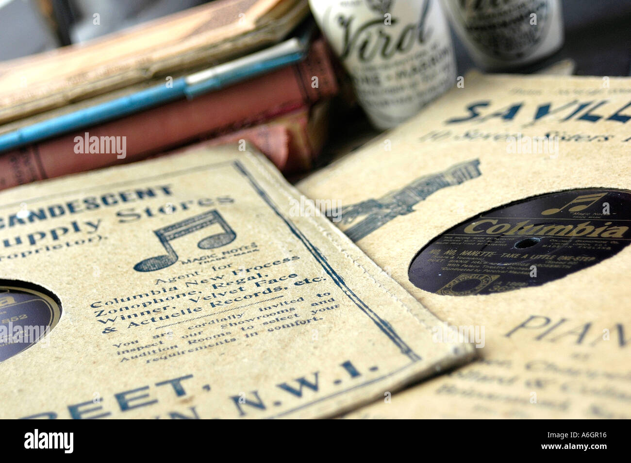 Collection of old records Stock Photo Alamy