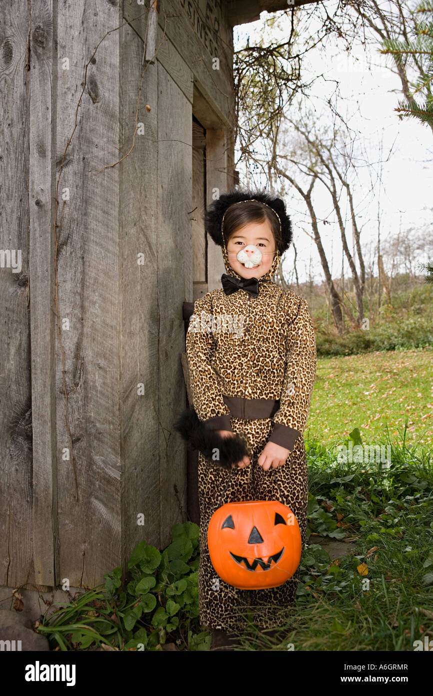 Girl in a cat costume Stock Photo - Alamy