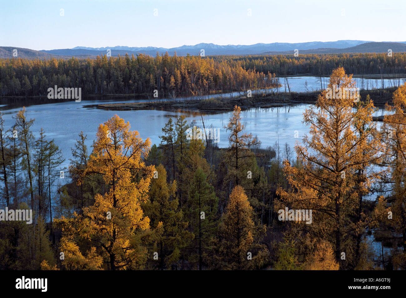 Azas (Toodja) lake. Todja Kozhuun. The Sayan Mountains. The Tyva (Tuva) Republic. Russia Stock Photo