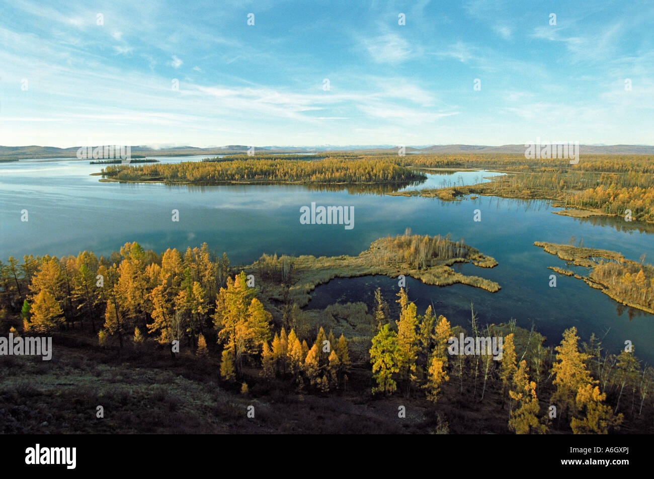 Azas (Todja) lake. Todja Kozhuun. The Sayan Mountains. The Tyva (Tuva) Republic. Russia Stock Photo