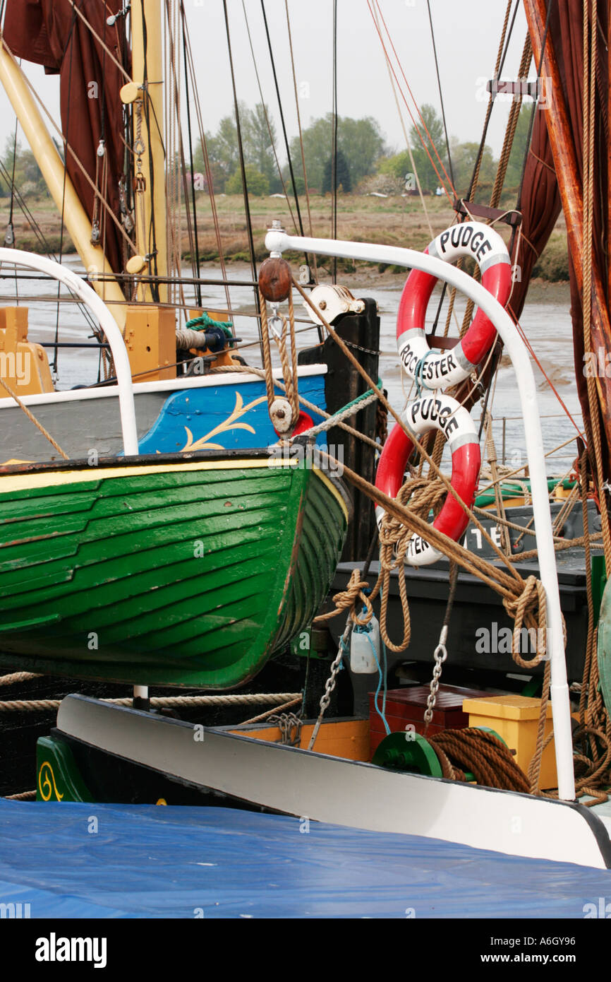 Maldon Waterfront Hythe quay Essex England UK Thames barge at mooring ...