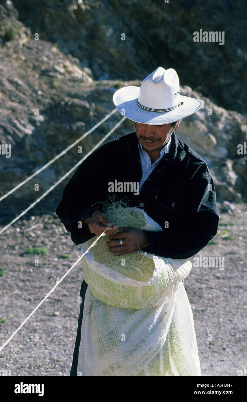 Mexico San Luis Potosí state Real de Catorce - rope of sisal Stock Photo