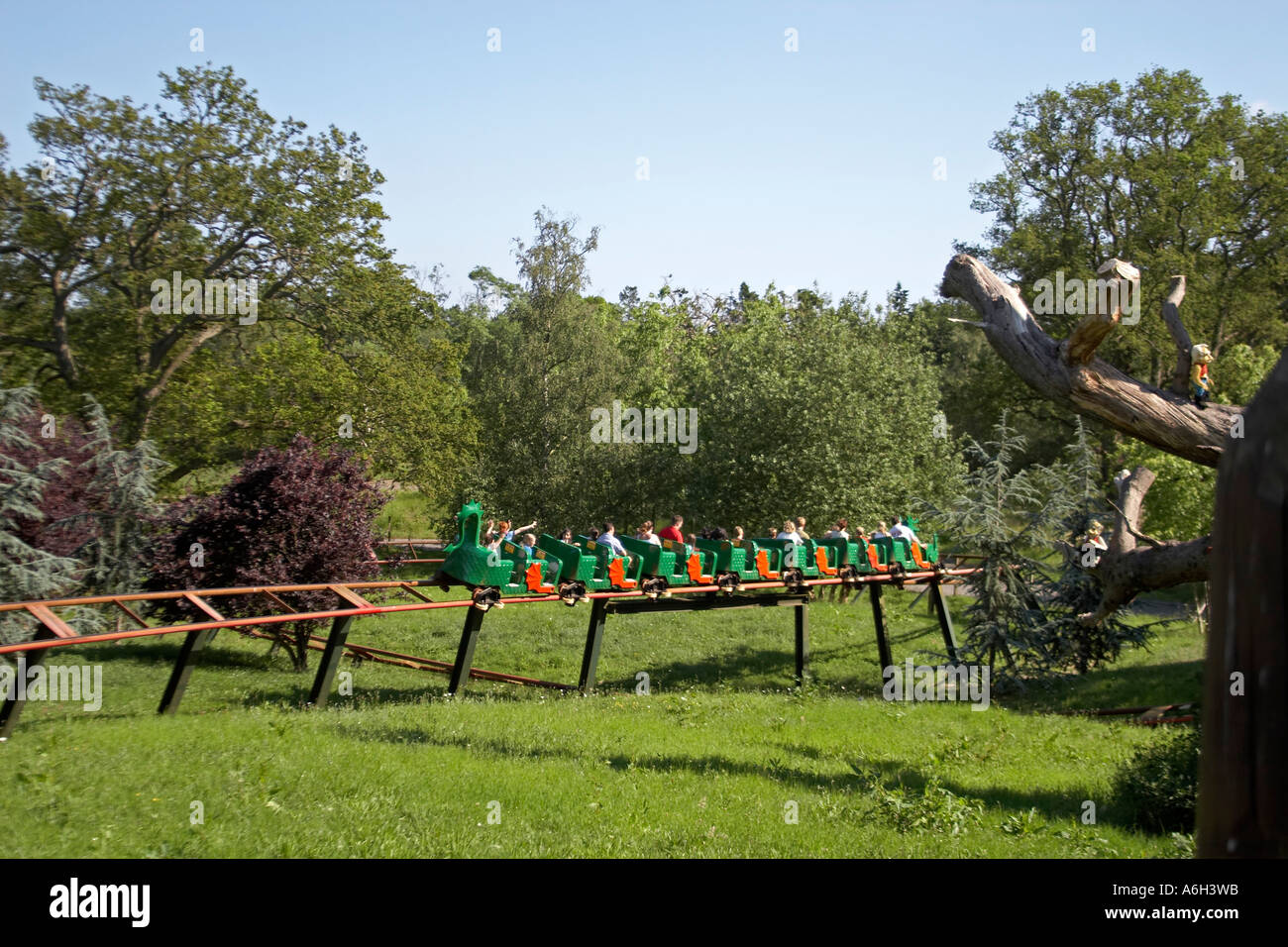 The Dragon roller coaster ride in Legoland adventure theme park for