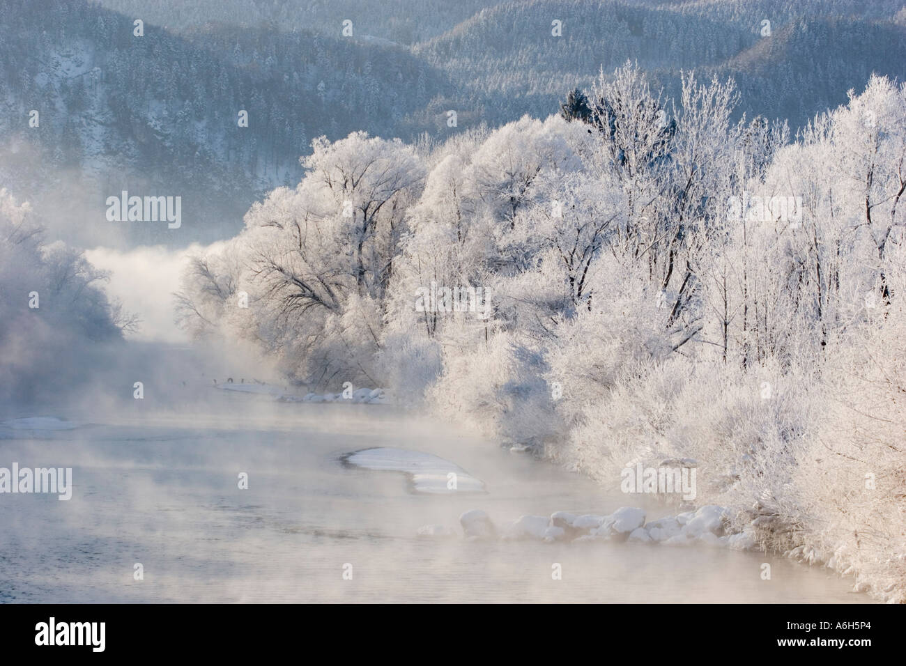 Loisach river Schlehdorf Bavaria Germany Stock Photo