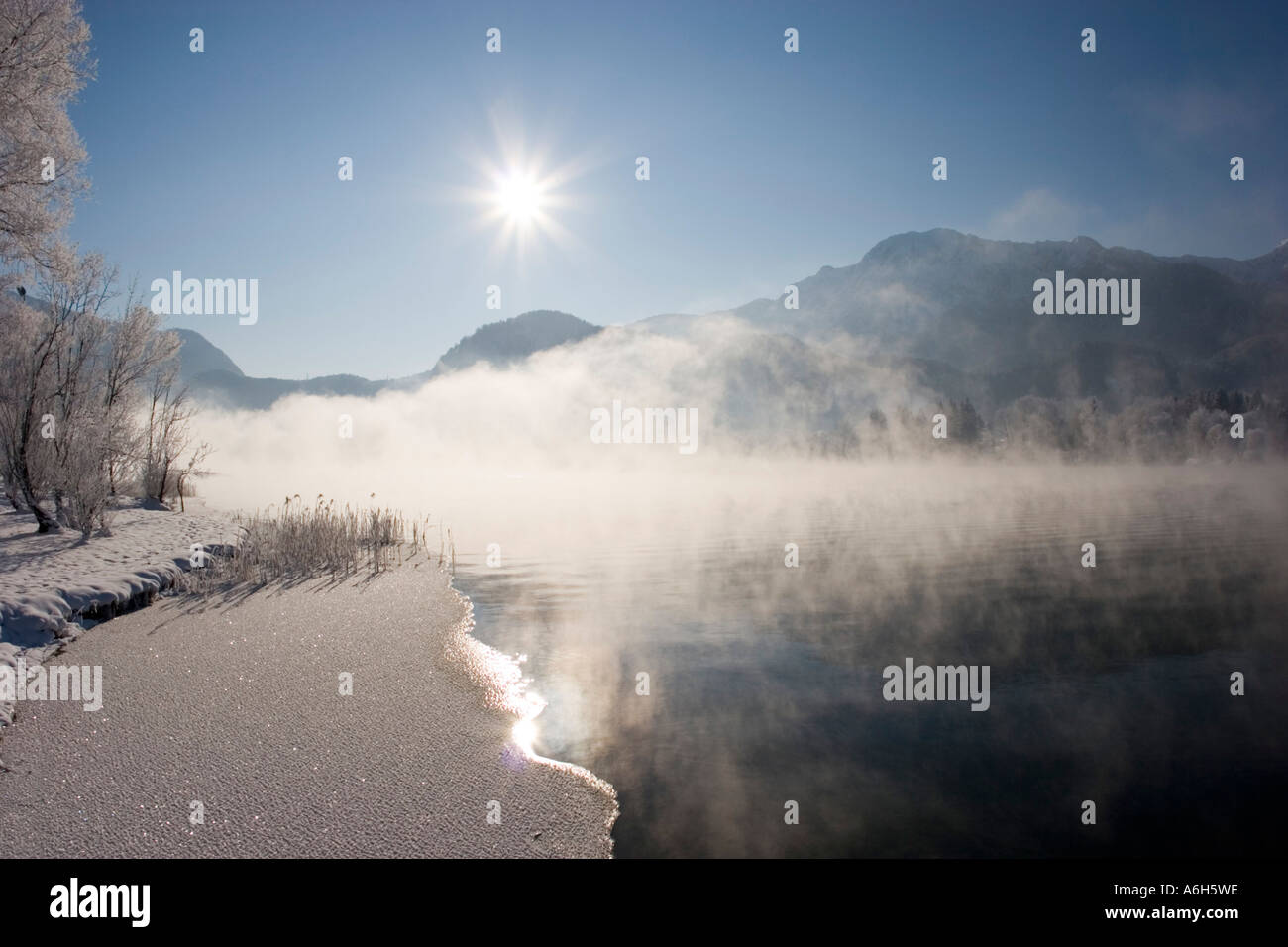 Kochelsee lake Schlehdorf Bavaria Germany Stock Photo