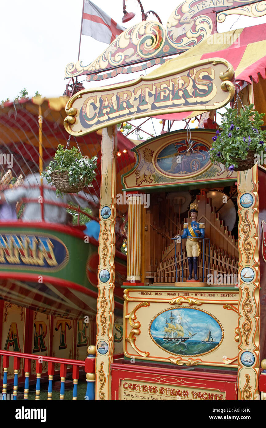 Carter s Steam Fair steam engine powered swing boats and wooden pipe