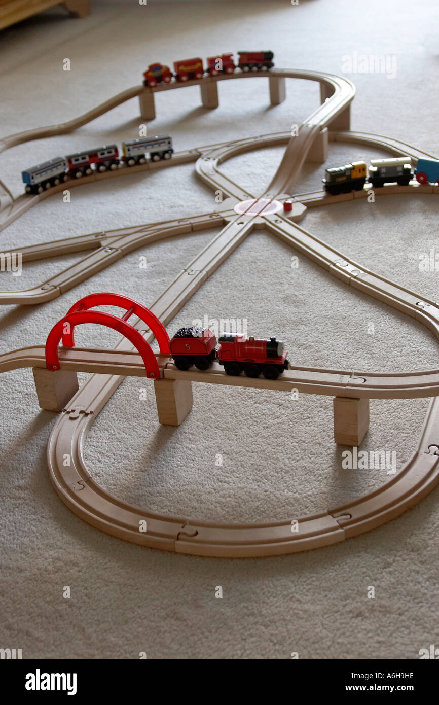 Wooden toy store railway track