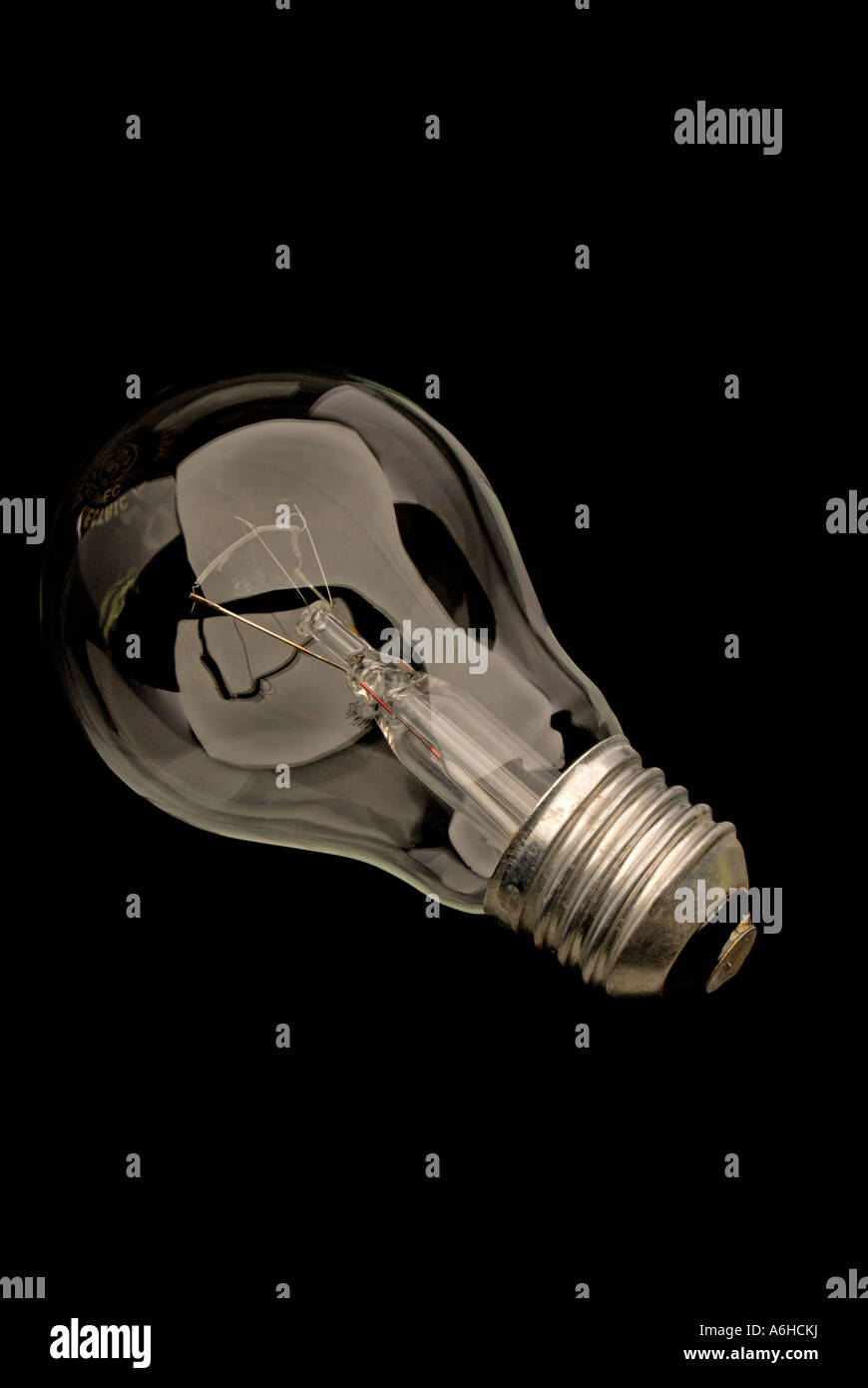 Light Bulb On Black background Stock Photo Alamy