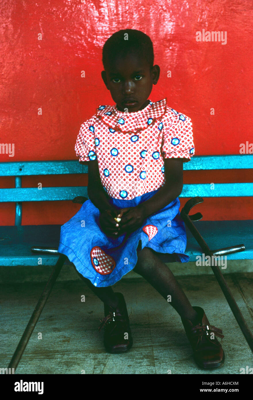 Clild Polio Victim  Meru Kenya Stock Photo