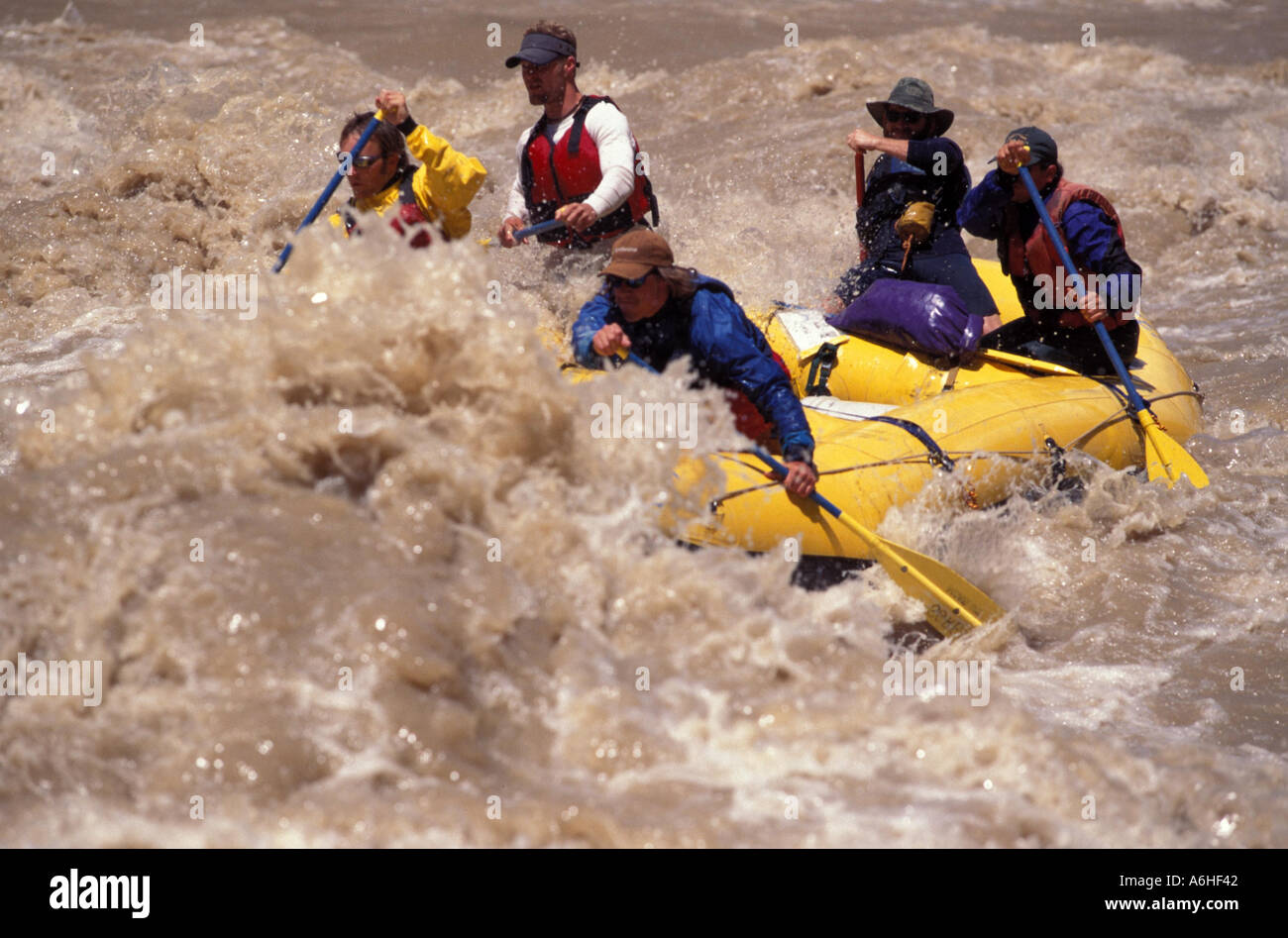 White Water Rafting Cataract Canyon Utah Stock Photo