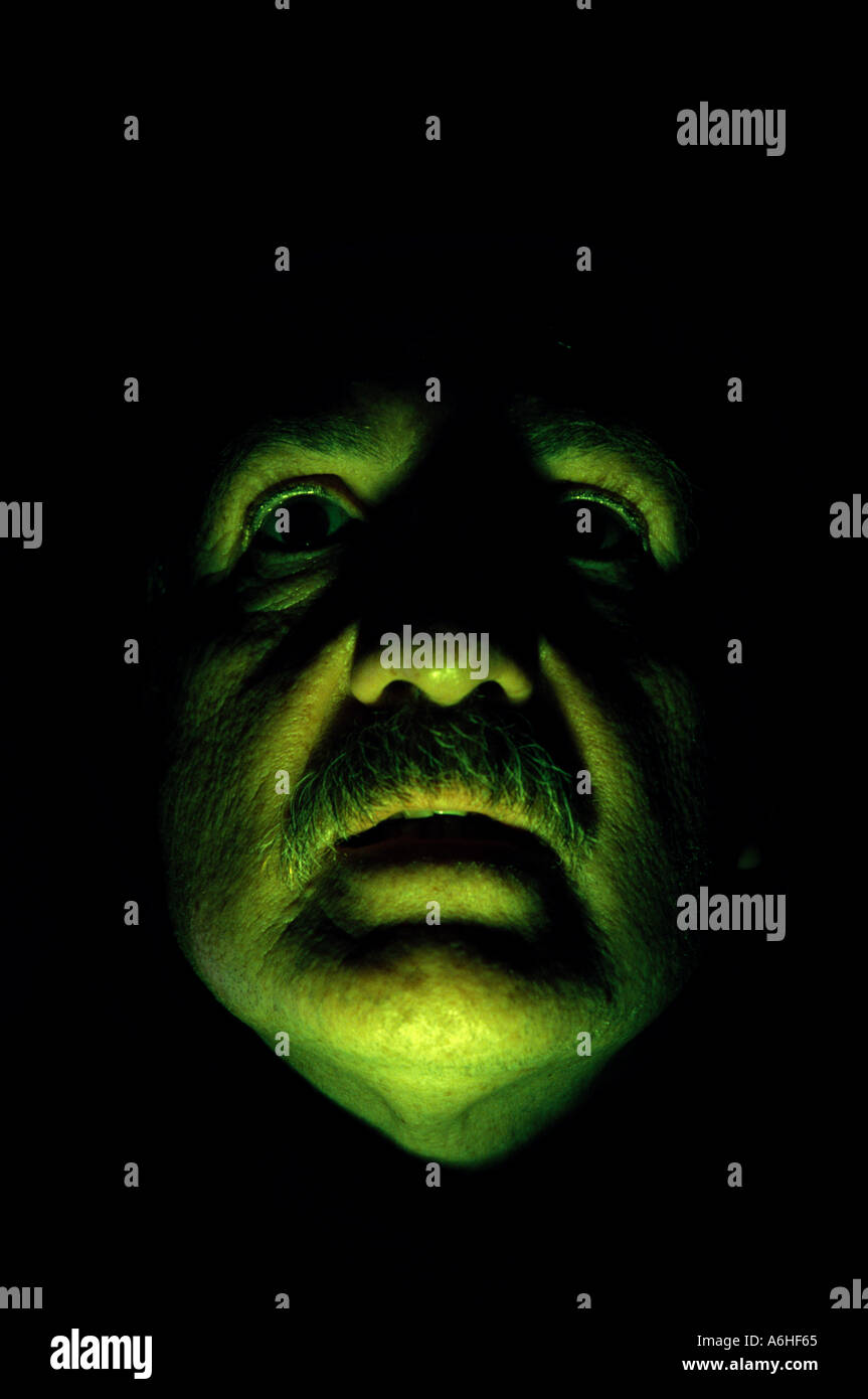 Man s Scary Green Face Stock Photo - Alamy