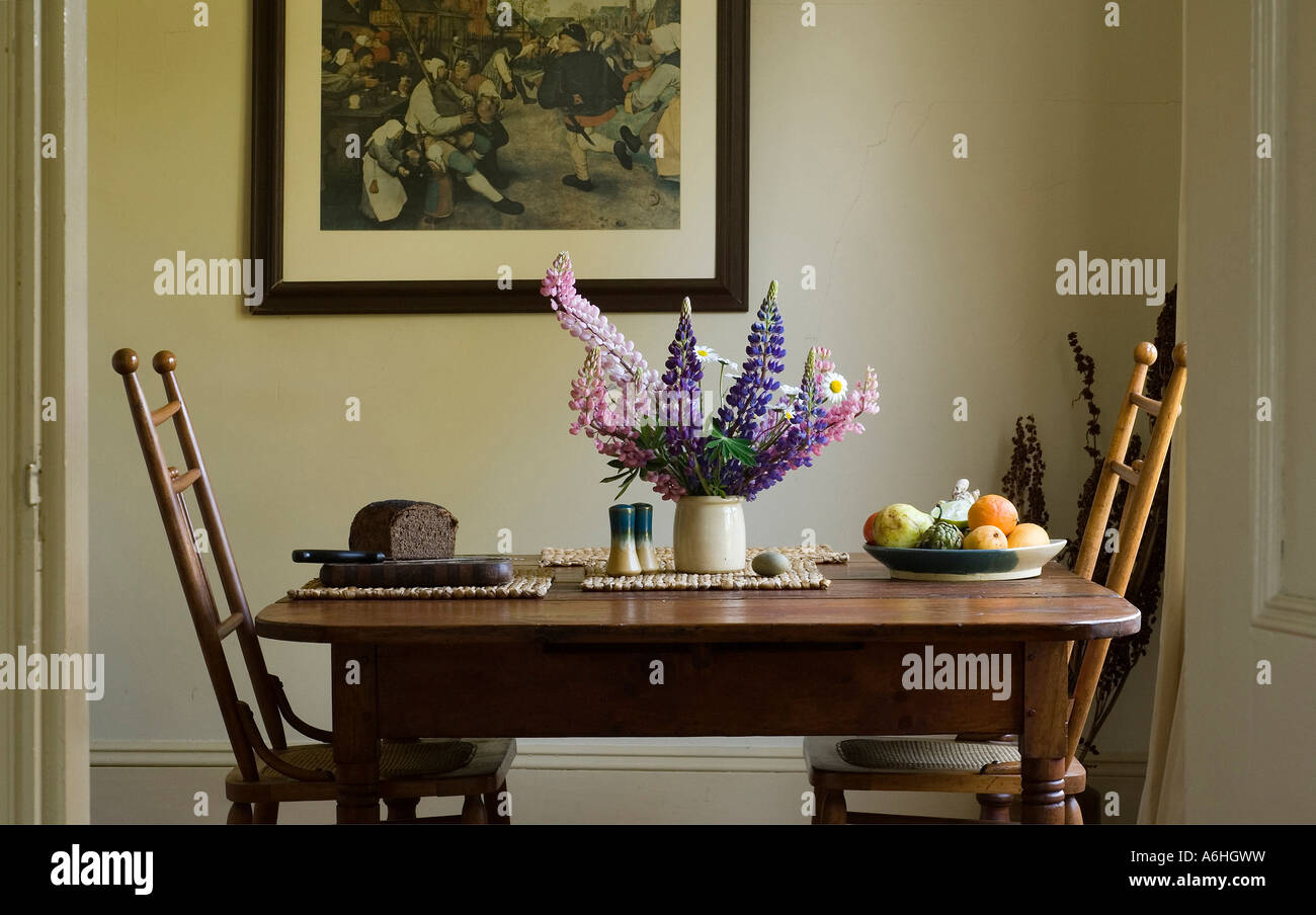 Simple country diner table setting. Stock Photo