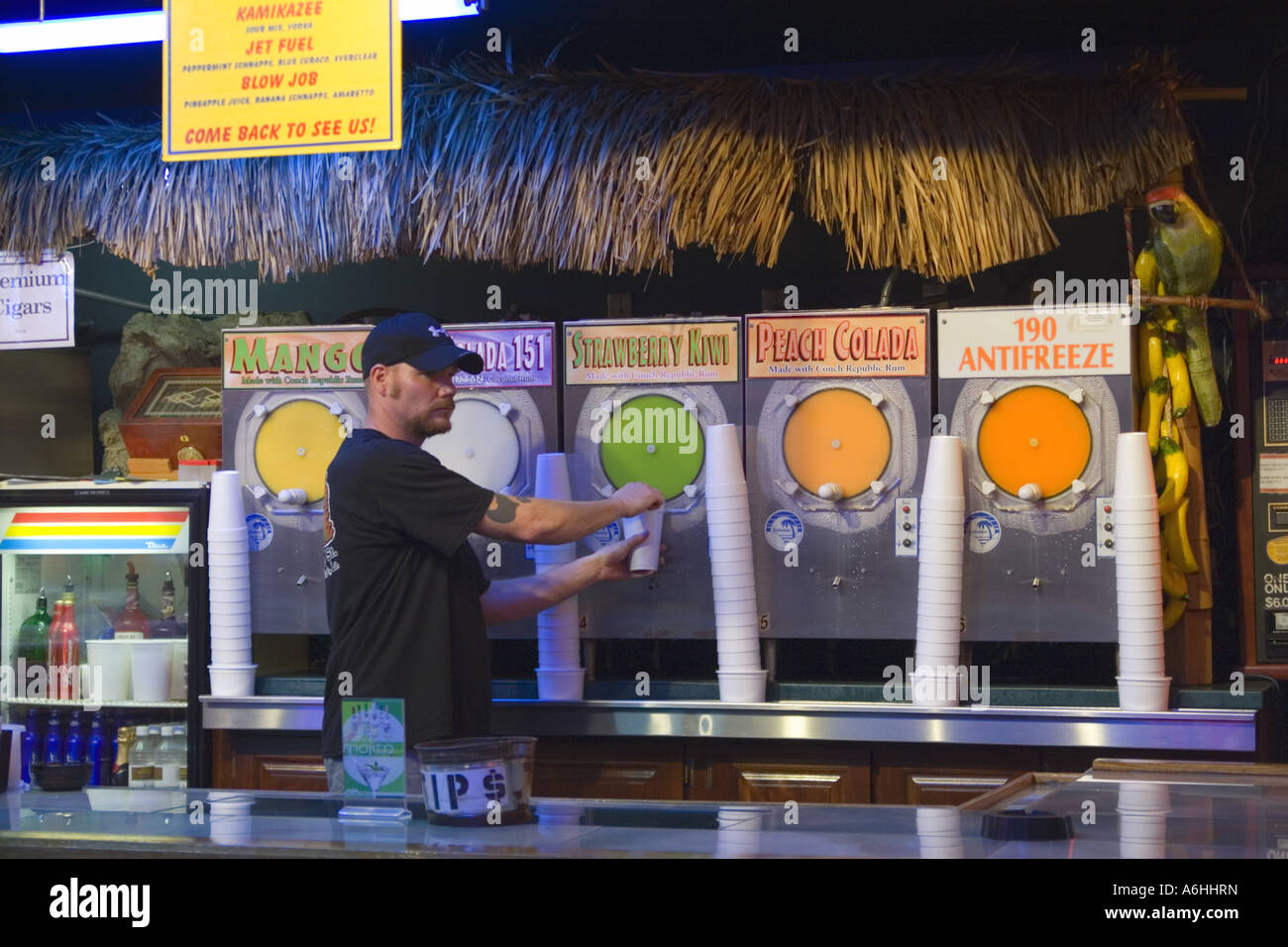 Serving Frozen daiquiris Stock Photo Alamy