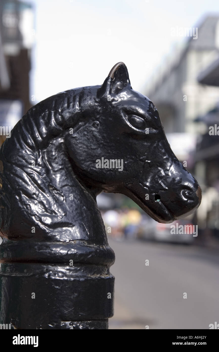 Horse head hitching post New Orleans Stock Photo Alamy
