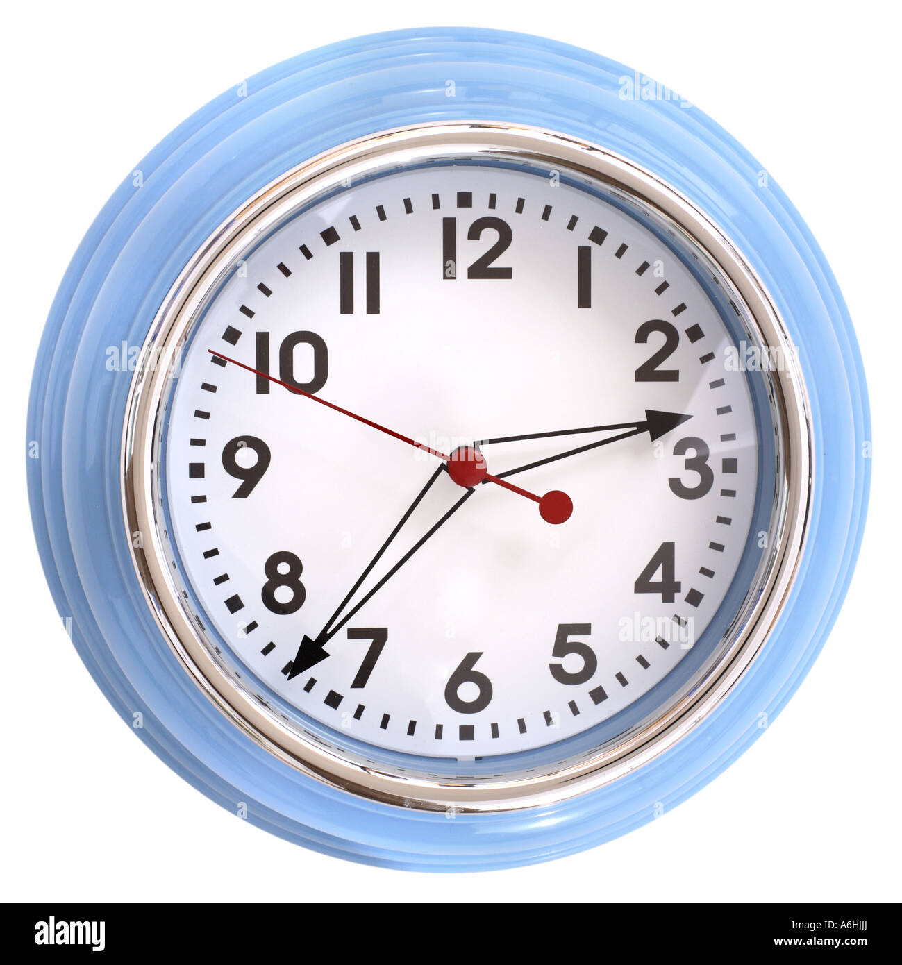 Retro Clock cut out on white background Stock Photo