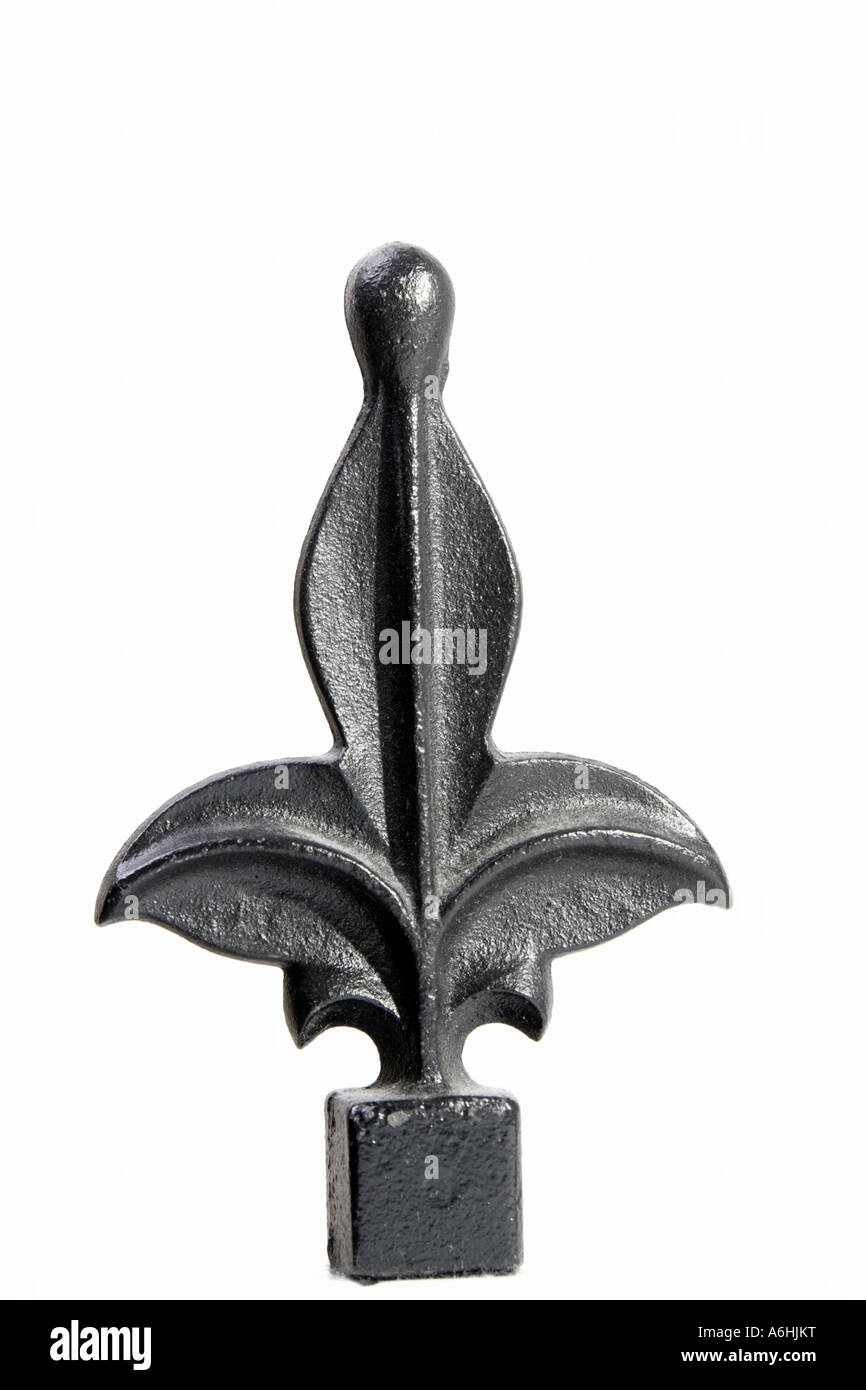 Metal Fleur de lis fleur de lys fence top finial Stock Photo