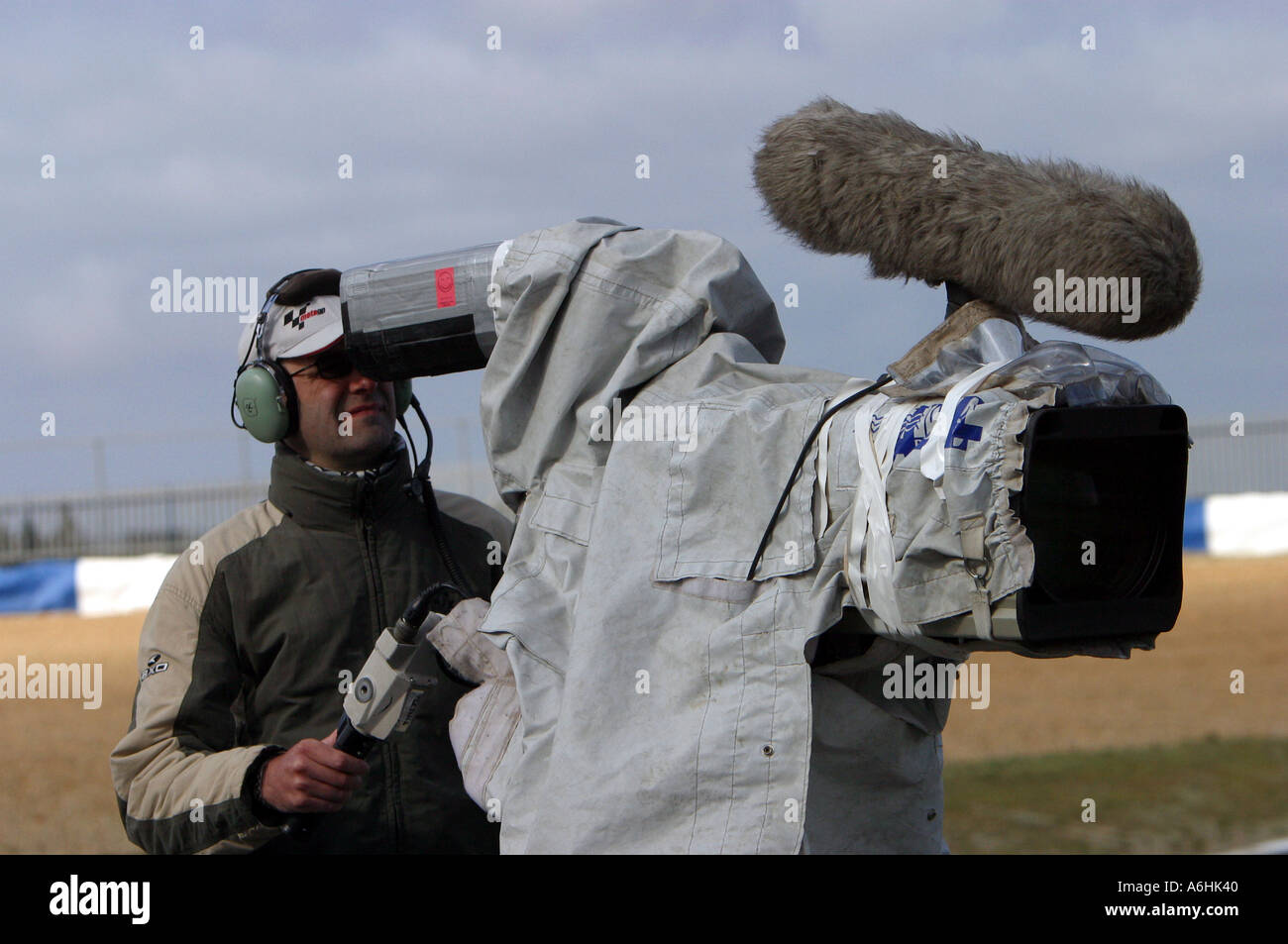 motogp tv cameraman in estoril portugal Stock Photo - Alamy