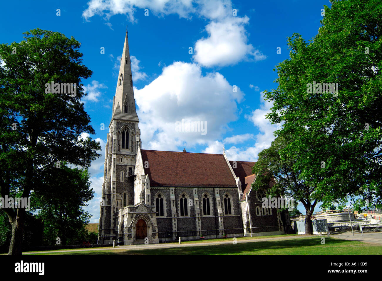 Saint Albans church.Churchill Park.Copenhagen.Denmark Stock Photo