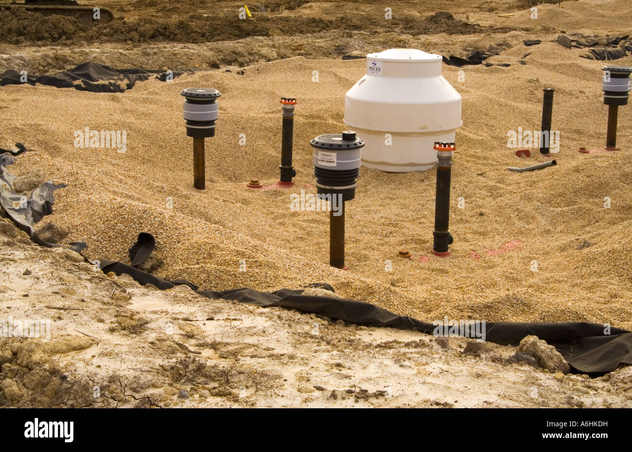 Underground fuel storage tanks Stock Photo Alamy