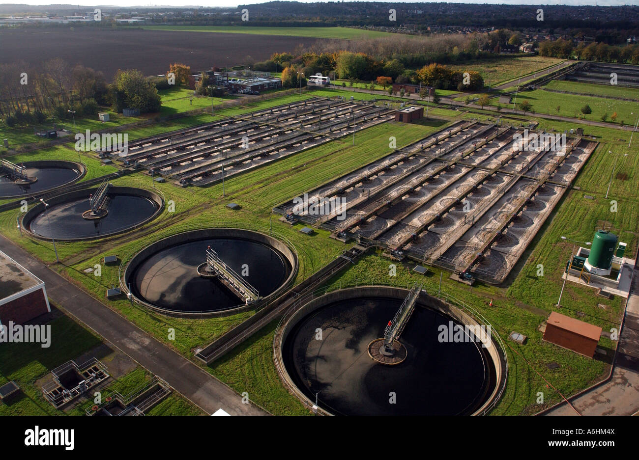 Aerial shot of a water treatment plant in England Stock Photo - Alamy