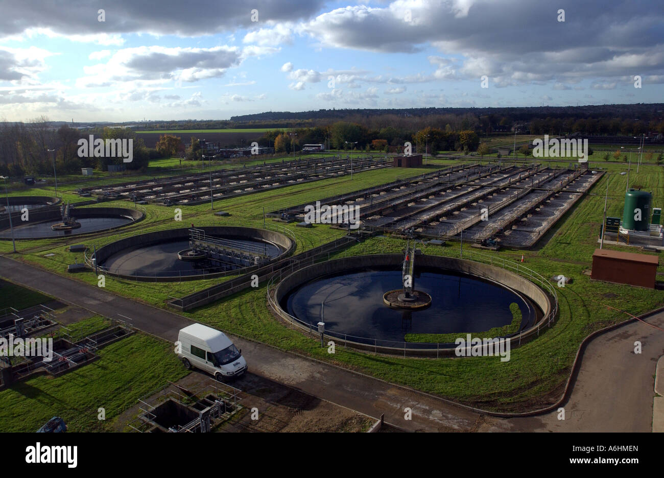Aerial shots of a water treatment plant in England Stock Photo - Alamy