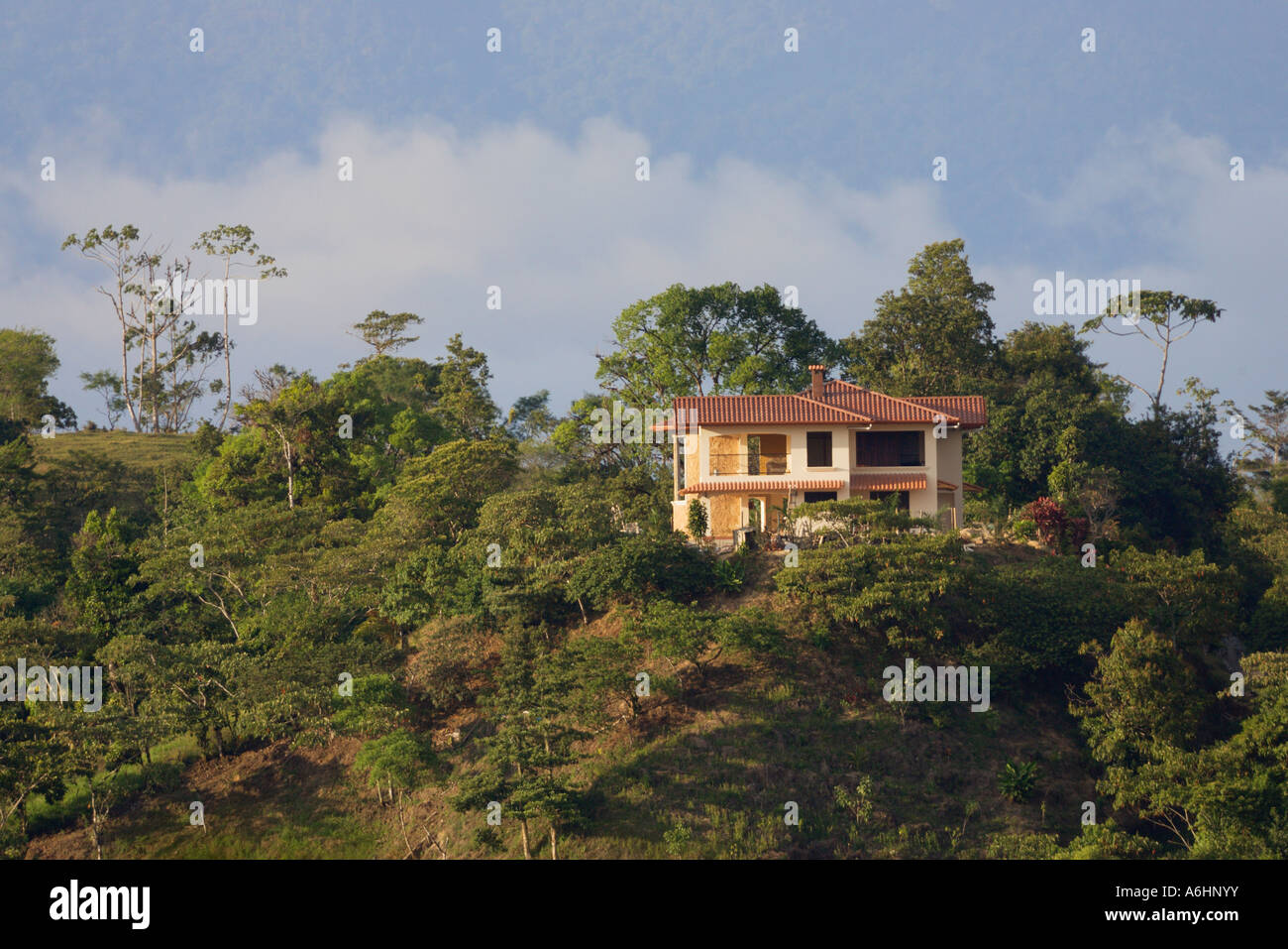 Villa on a hillside San Vito southern Costa Rica Stock Photo