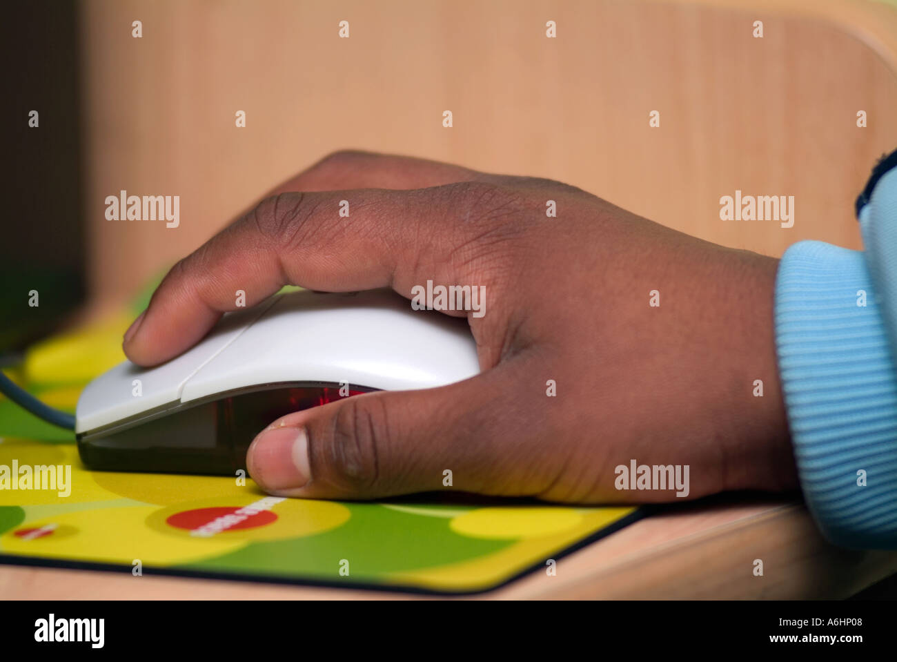 Man holding a computer mouse, London, UK. Stock Photo