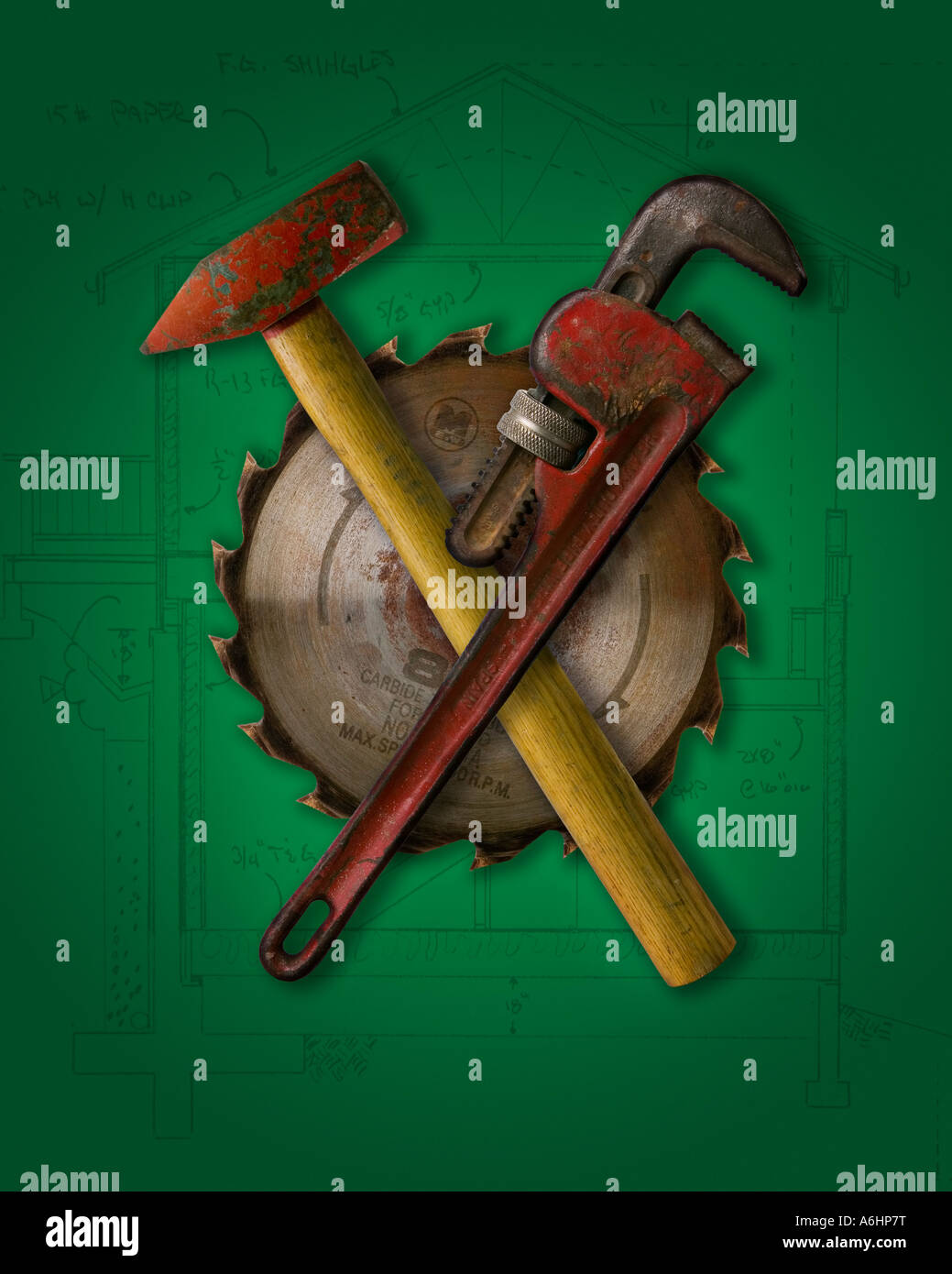 Hammer and wrench 001 Stock Photo Alamy