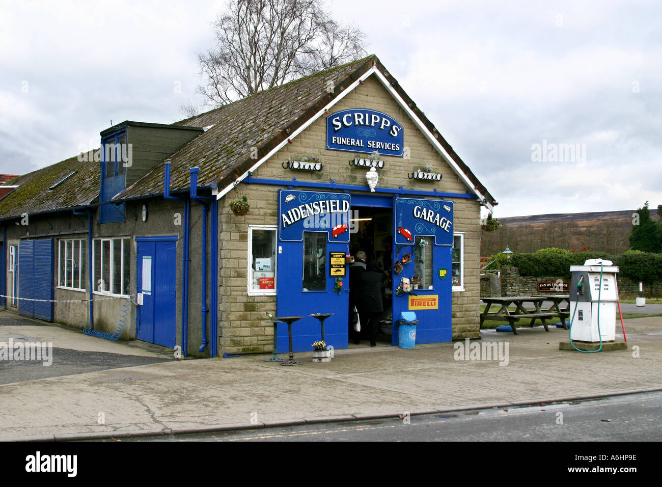 The garage in Goathland on the north Yorkshire moors used as Bernie