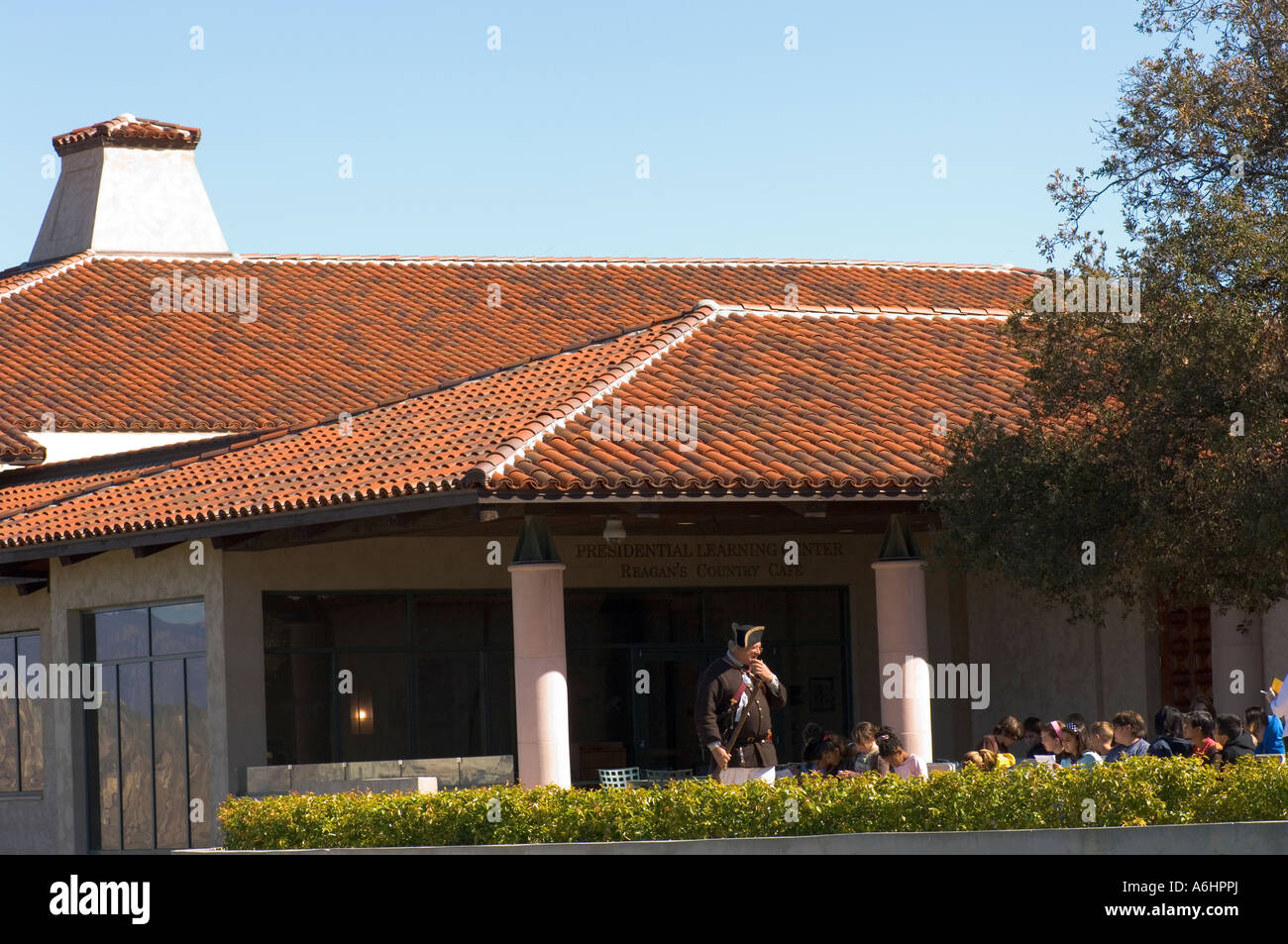 Shool kids on a visit to presidential library Stock Photo