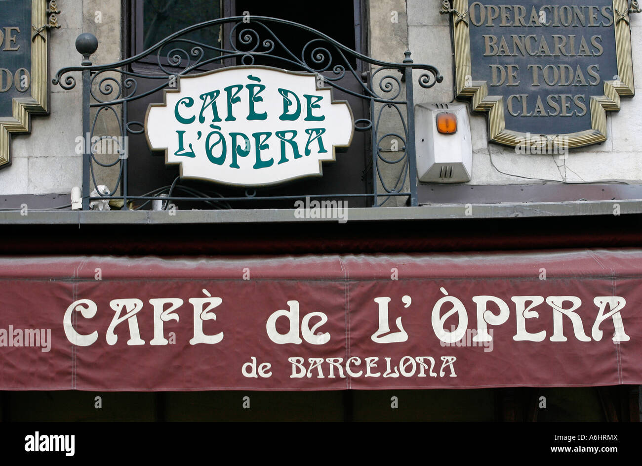 Cafe de l Opera de Barcelona La Rambla Barcelona Spain Europe Stock ...