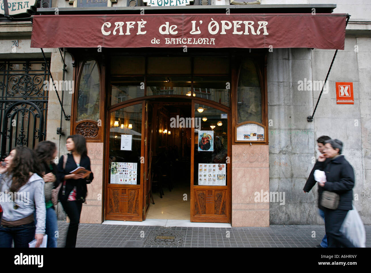 Cafe de l Opera de Barcelona La Rambla Barcelona Spain Europe Stock ...