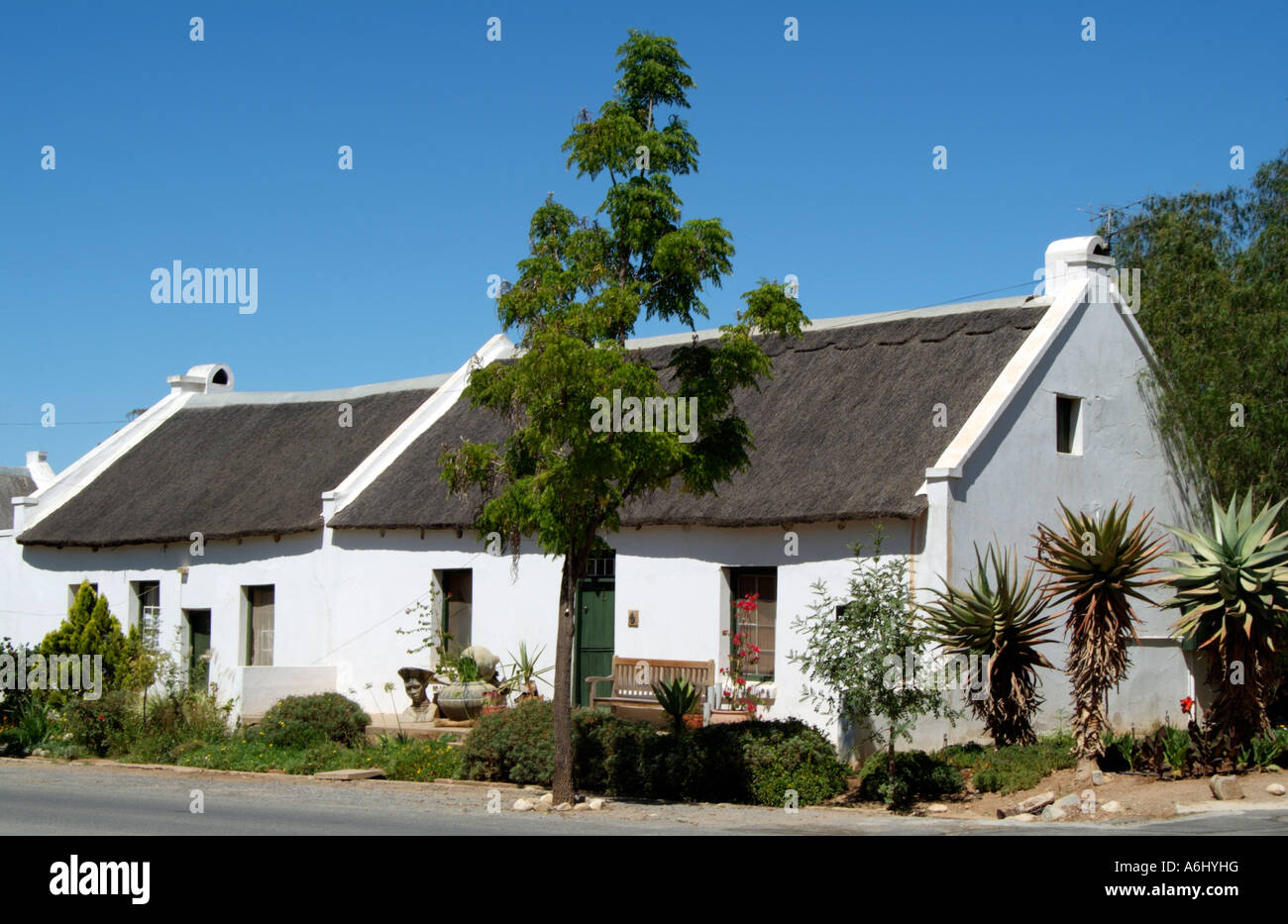 Thatched cottages McGregor Western cape South Africa RSA Stock Photo