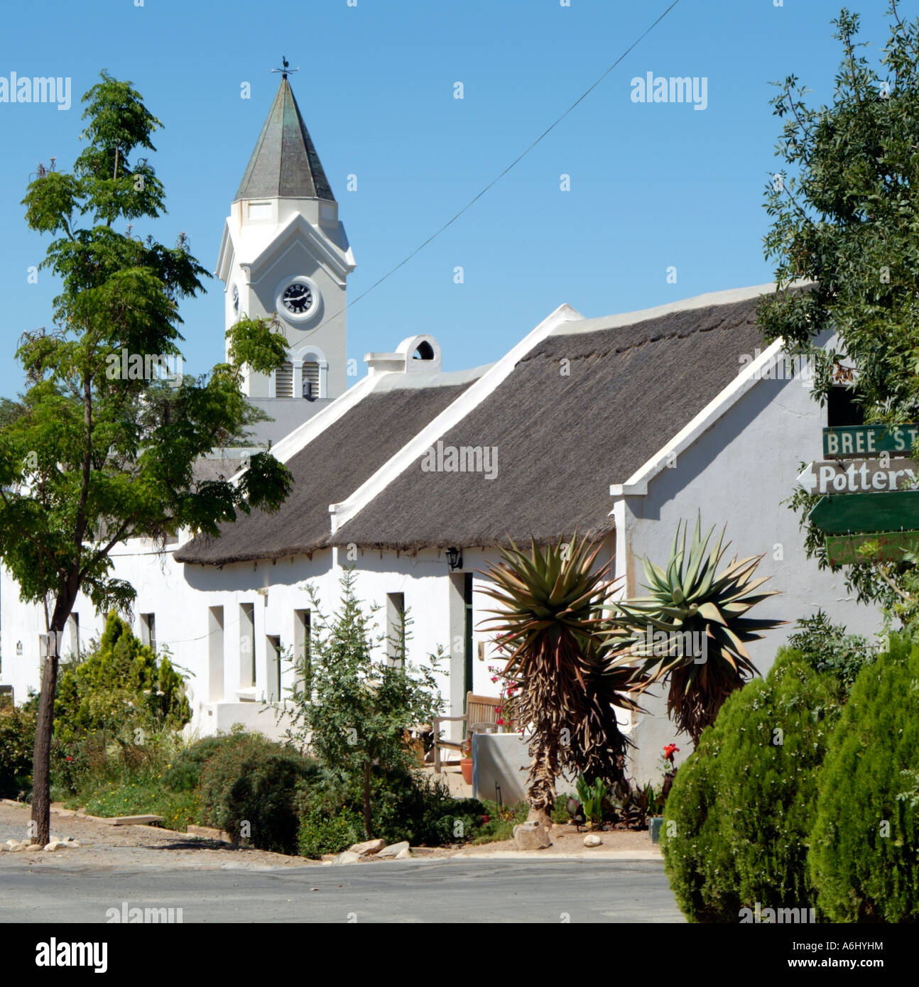 Thatched cottages and church McGregor Western cape South Africa RSA